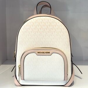 Michael Kors Jaycee Medium Ombré Signature Logo Backpack Powder Blush Multi